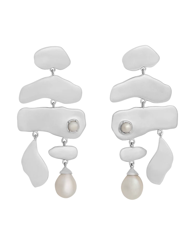 VACANZA PEARL EARRING SET STERLING SILVER